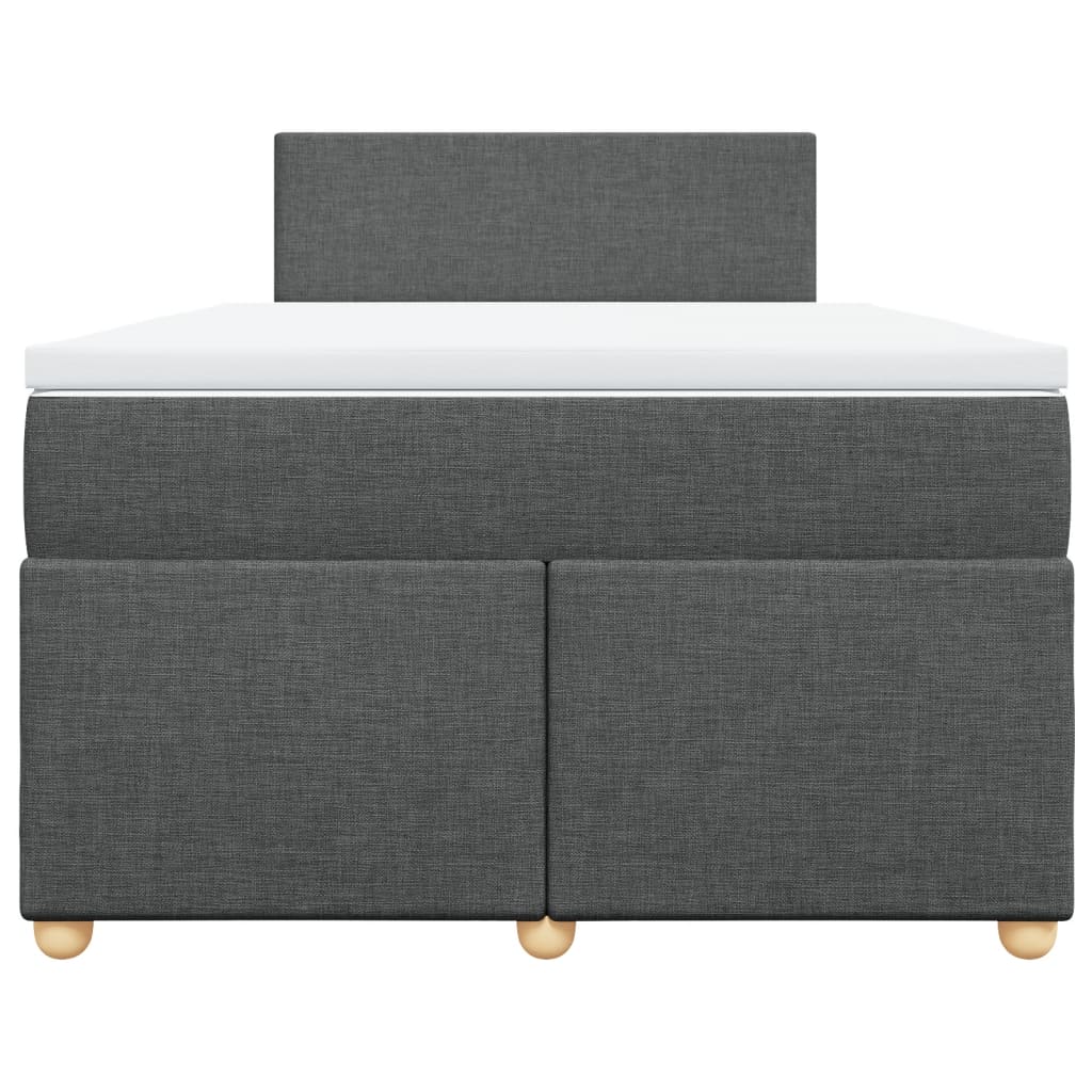 Sommier à lattes de lit avec matelas gris foncé 120x190cm tissu - XIOS