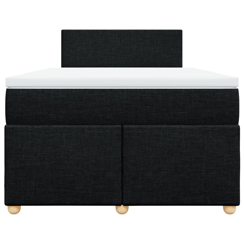 Sommier à lattes de lit avec matelas noir 120x190 cm tissu - XIOS