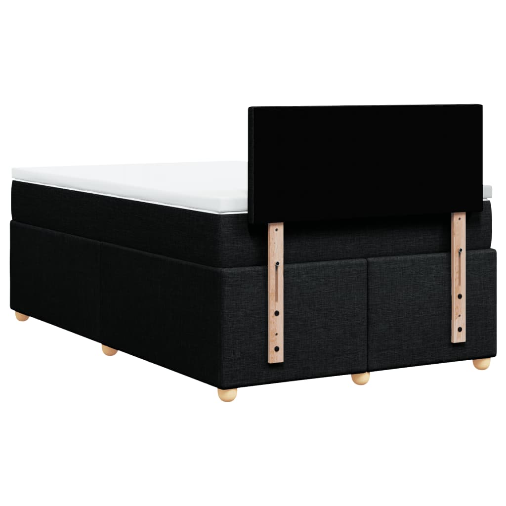 Sommier à lattes de lit avec matelas noir 120x190 cm tissu - XIOS