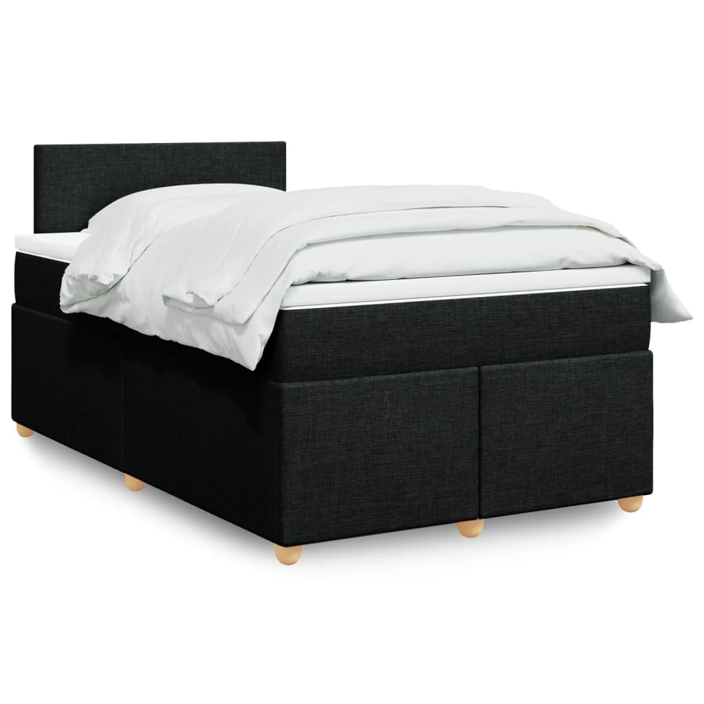 Sommier à lattes de lit avec matelas noir 120x190 cm tissu - XIOS