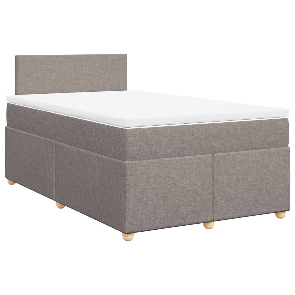 Sommier à lattes de lit avec matelas taupe 120x190 cm tissu - XIOS