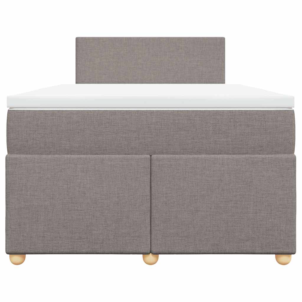 Sommier à lattes de lit avec matelas taupe 120x190 cm tissu - XIOS