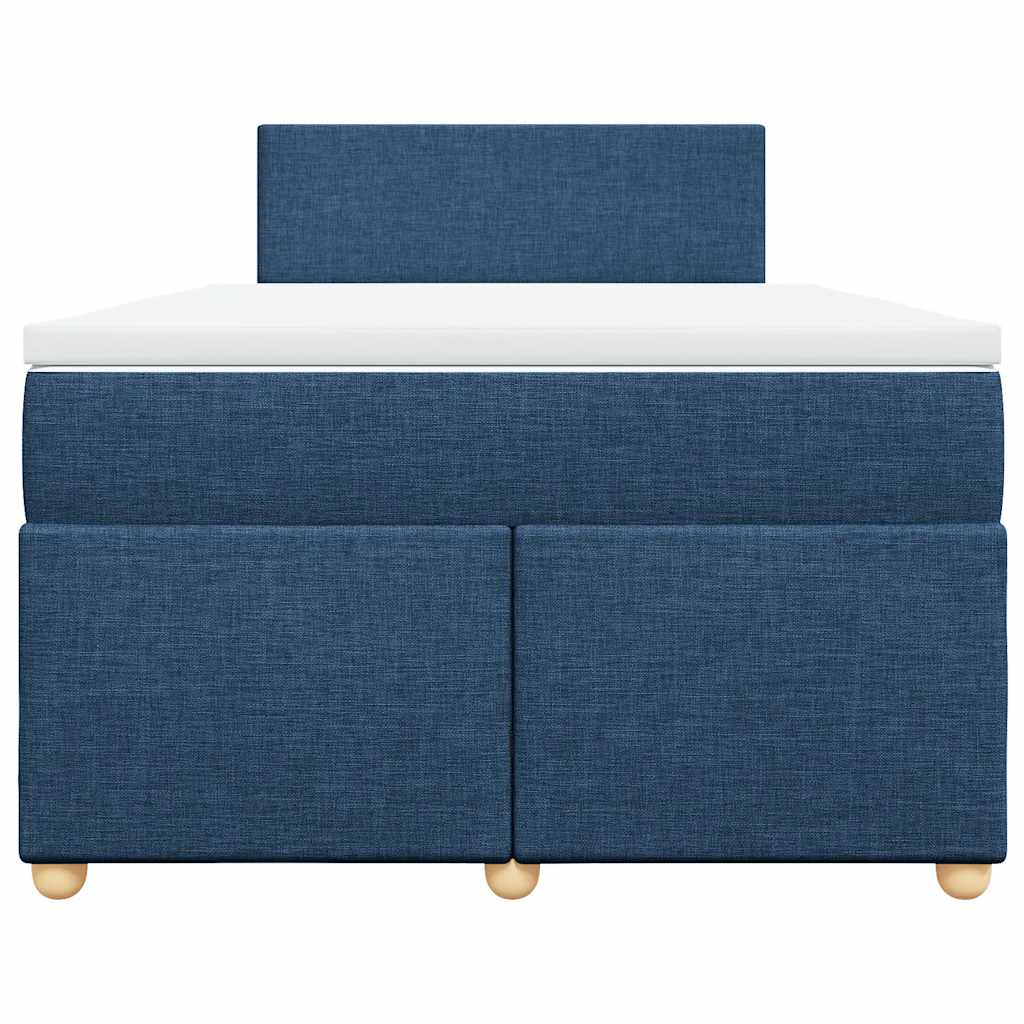 Sommier à lattes de lit avec matelas bleu 120x190 cm tissu - XIOS