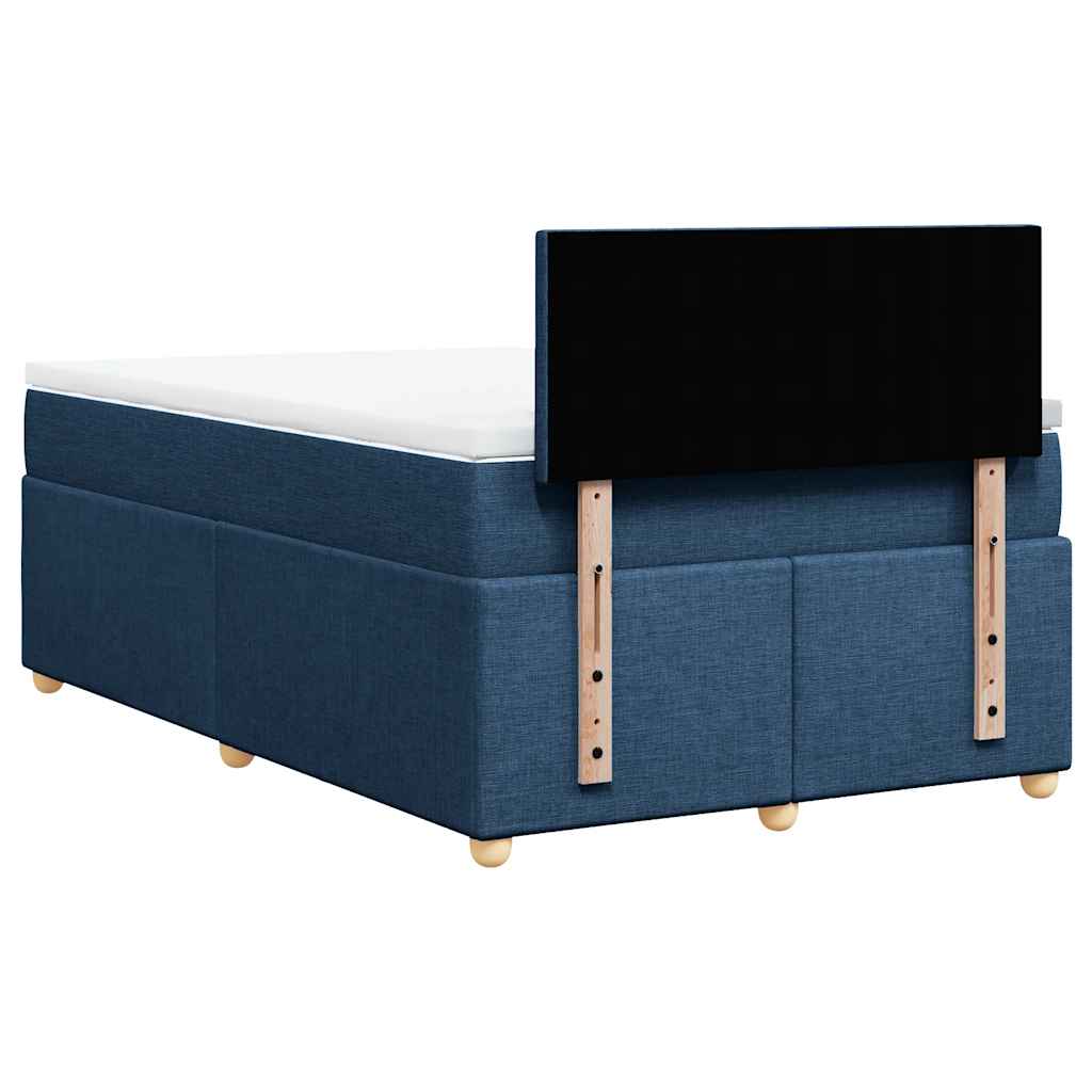 Sommier à lattes de lit avec matelas bleu 120x190 cm tissu - XIOS