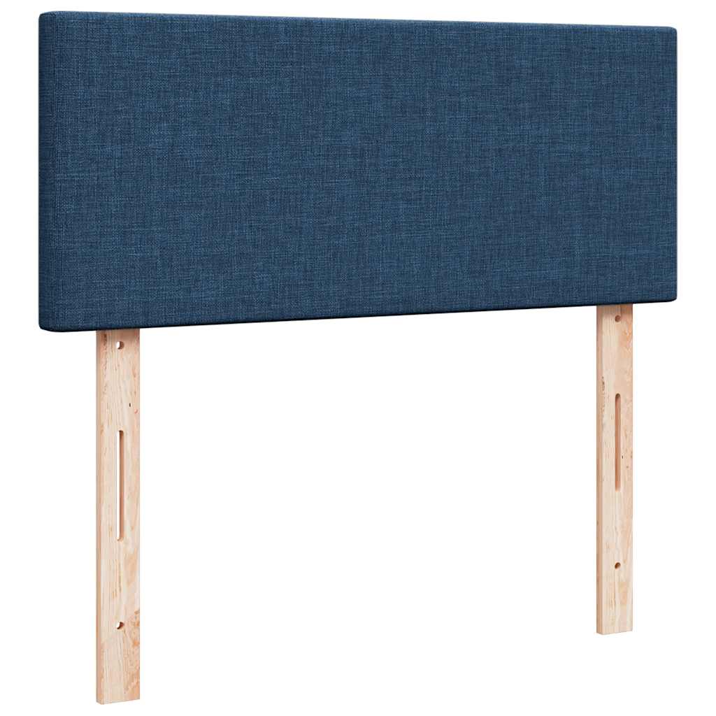 Sommier à lattes de lit avec matelas bleu 120x190 cm tissu - XIOS
