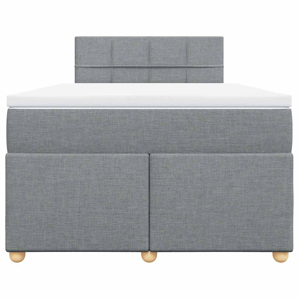 Sommier à lattes de lit et matelas gris clair 120x190 cm tissu - XIOS