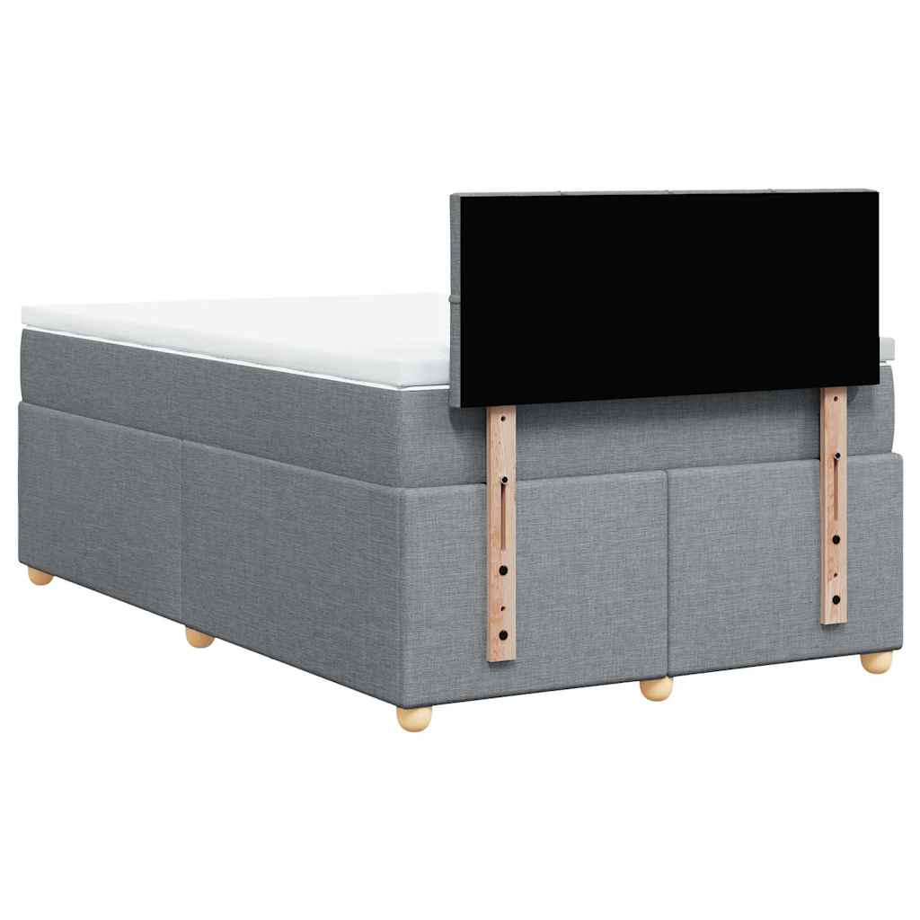 Sommier à lattes de lit et matelas gris clair 120x190 cm tissu - XIOS