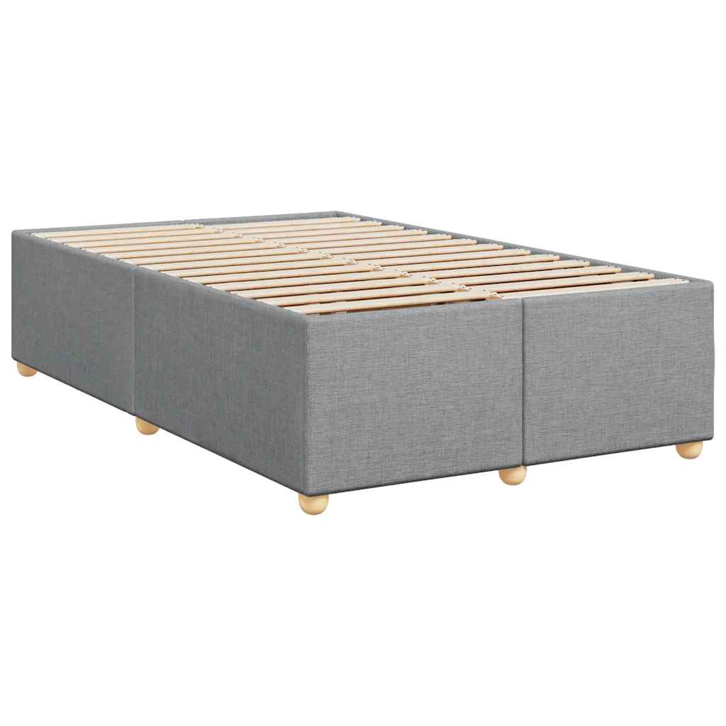 Sommier à lattes de lit et matelas gris clair 120x190 cm tissu - XIOS