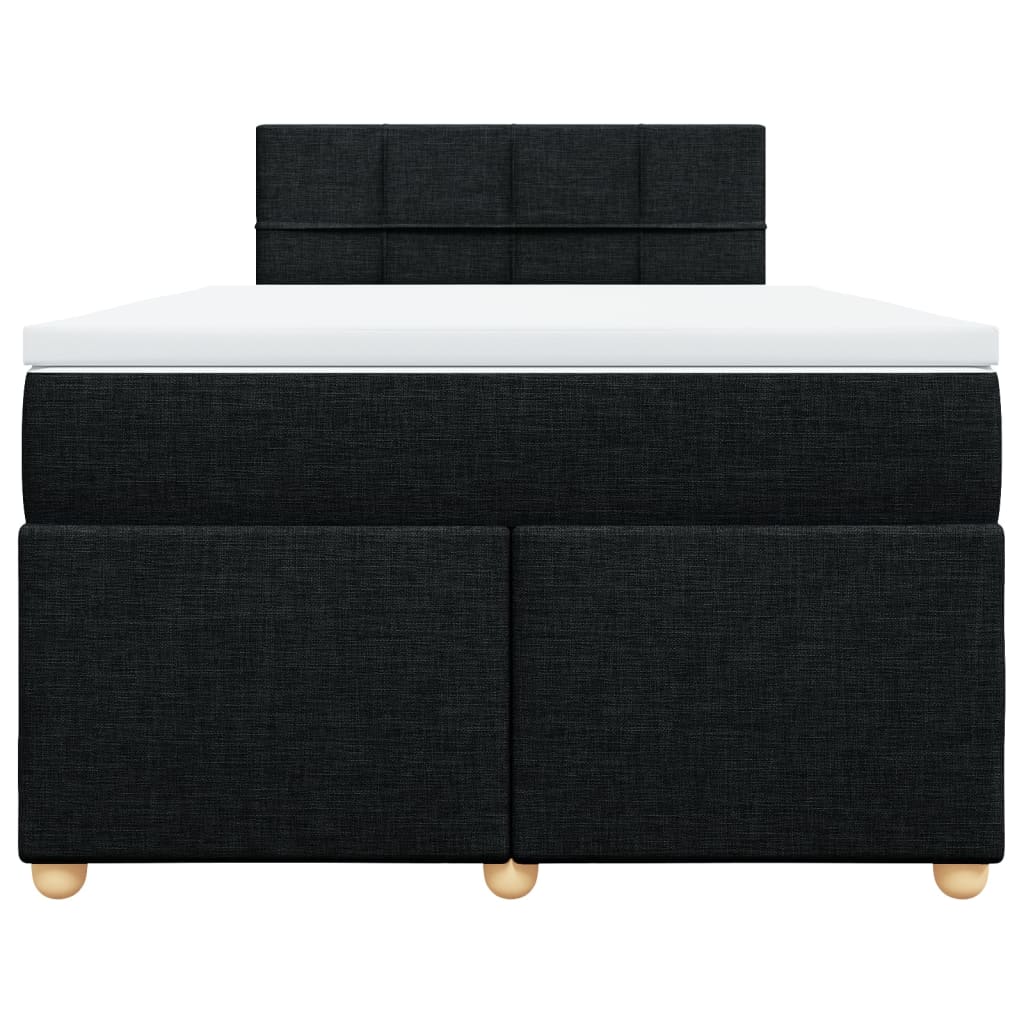 Sommier à lattes de lit avec matelas noir 120x190 cm tissu - XIOS