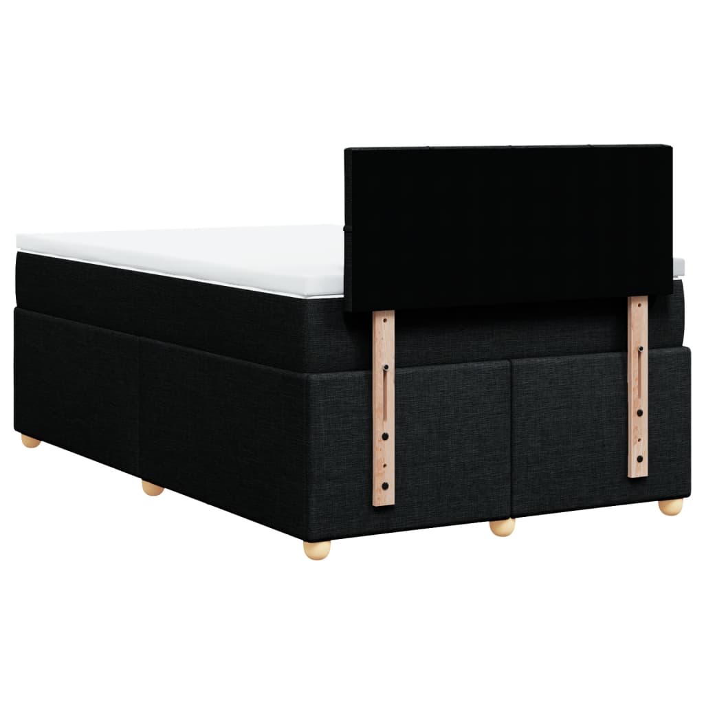 Sommier à lattes de lit avec matelas noir 120x190 cm tissu - XIOS