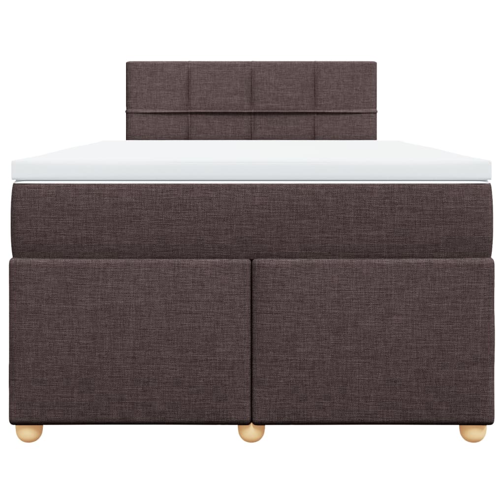 Sommier à lattes de lit et matelas marron foncé 120x190cm tissu - XIOS