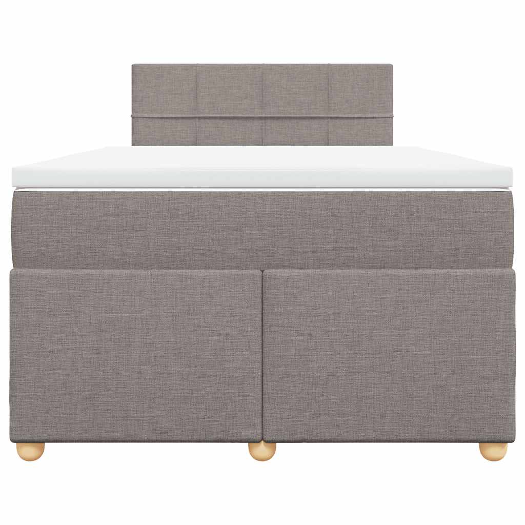 Sommier à lattes de lit avec matelas taupe 120x190 cm tissu - XIOS