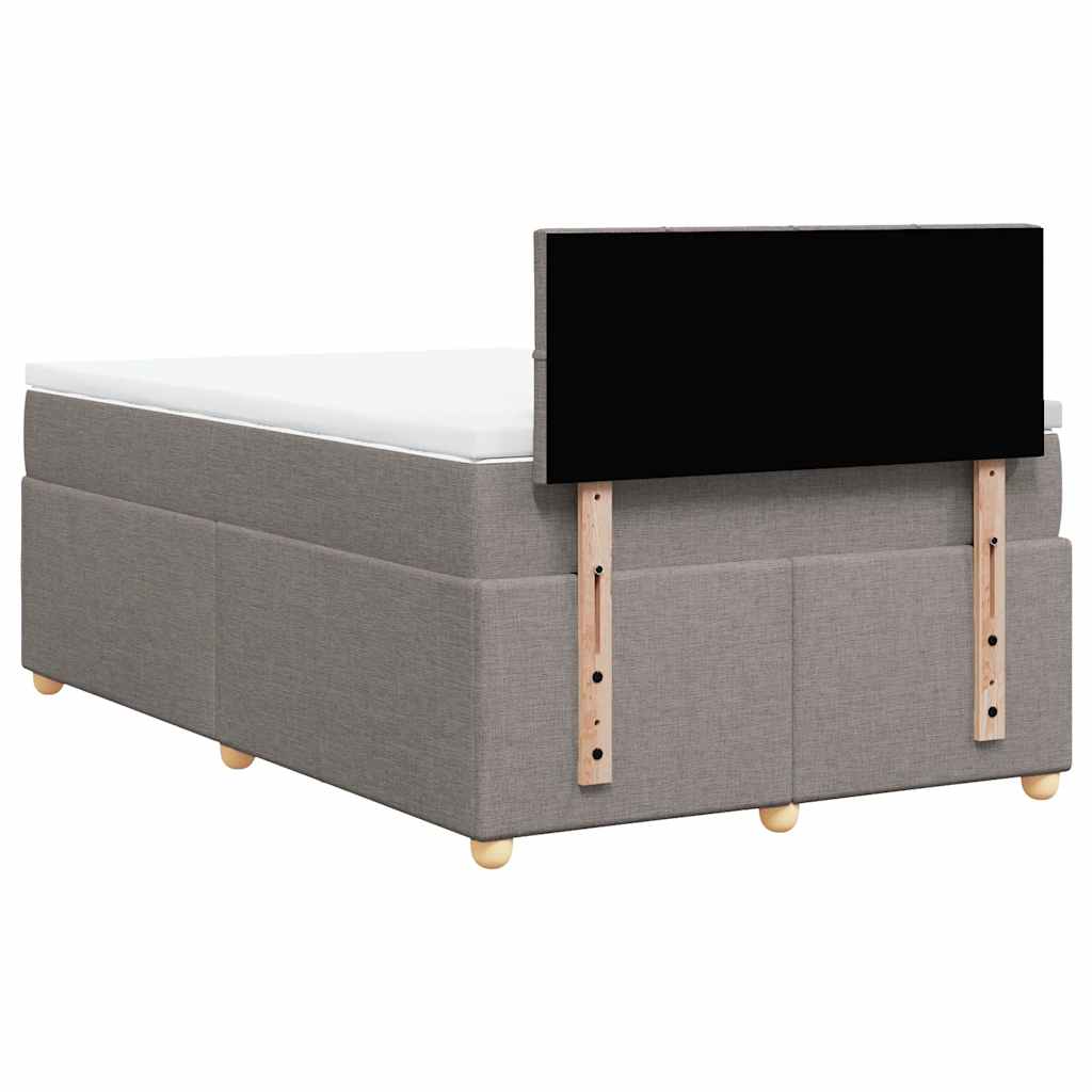 Sommier à lattes de lit avec matelas taupe 120x190 cm tissu - XIOS