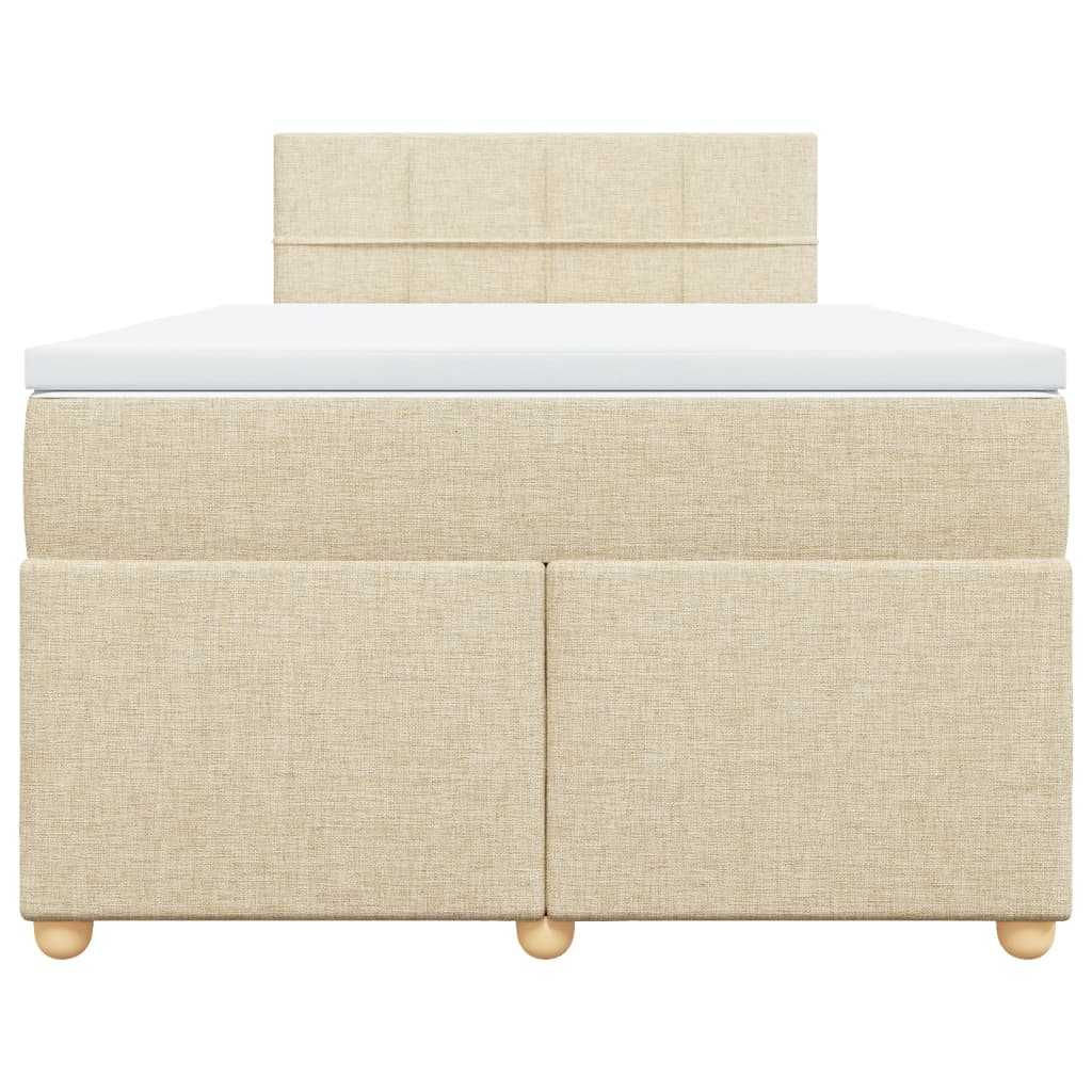 Sommier à lattes de lit avec matelas crème 120x190 cm tissu - XIOS