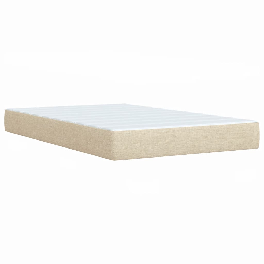 Sommier à lattes de lit avec matelas crème 120x190 cm tissu - XIOS