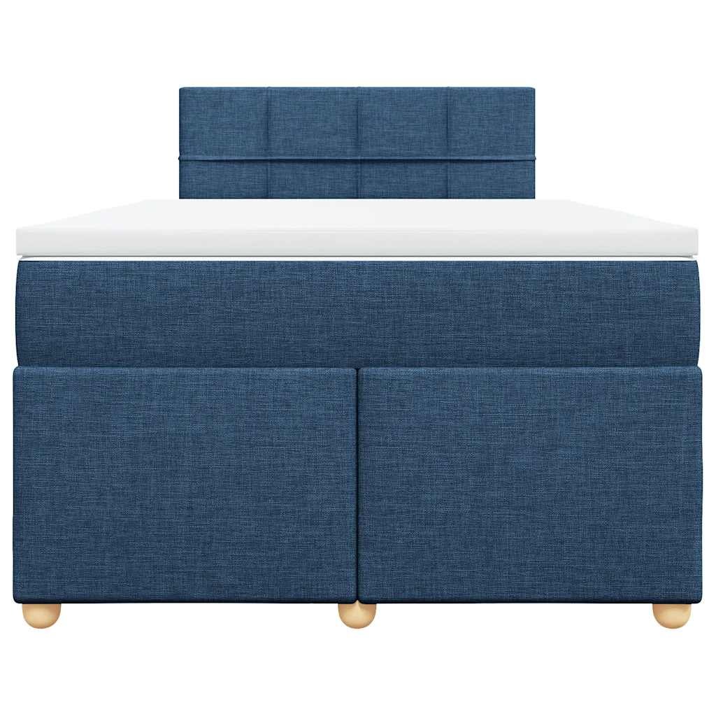 Sommier à lattes de lit avec matelas bleu 120x190 cm tissu - XIOS