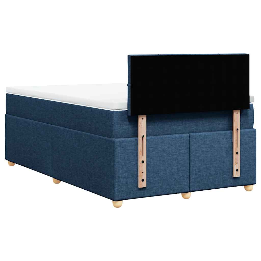 Sommier à lattes de lit avec matelas bleu 120x190 cm tissu - XIOS