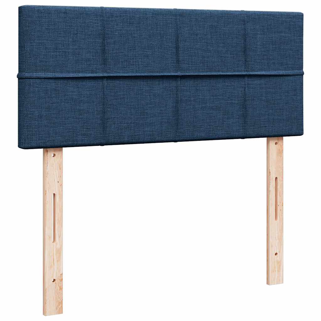 Sommier à lattes de lit avec matelas bleu 120x190 cm tissu - XIOS