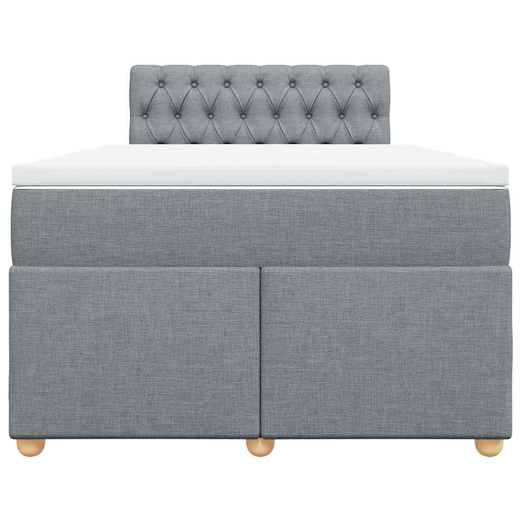 Sommier à lattes de lit et matelas gris clair 120x190 cm tissu - XIOS