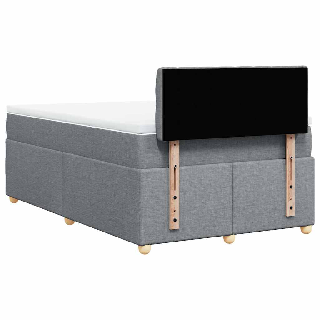 Sommier à lattes de lit et matelas gris clair 120x190 cm tissu - XIOS