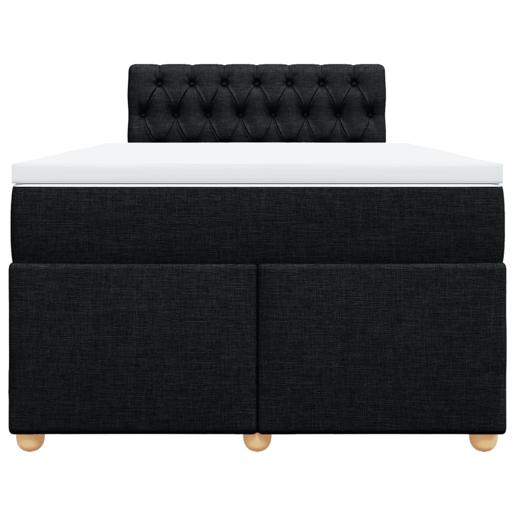Sommier à lattes de lit avec matelas noir 120x190 cm tissu - XIOS