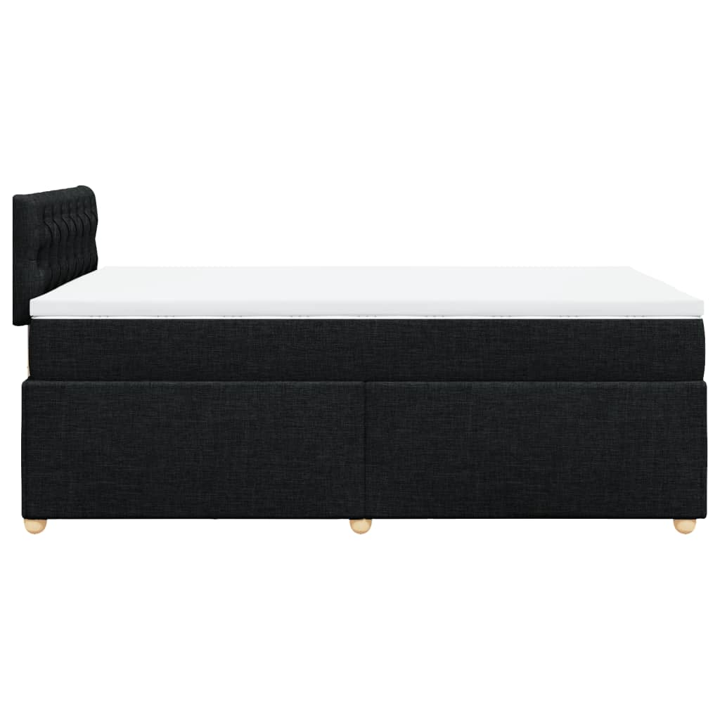 Sommier à lattes de lit avec matelas noir 120x190 cm tissu - XIOS