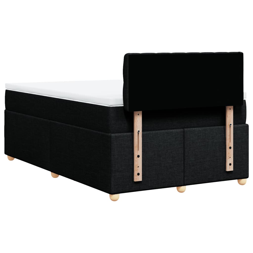 Sommier à lattes de lit avec matelas noir 120x190 cm tissu - XIOS