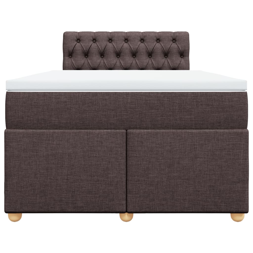 Sommier à lattes de lit et matelas marron foncé 120x190cm tissu - XIOS