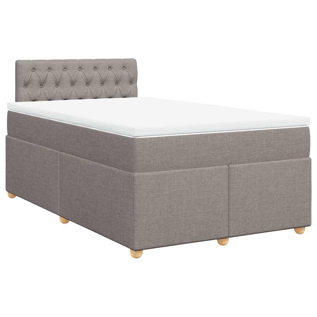 Sommier à lattes de lit avec matelas taupe 120x190 cm tissu - XIOS