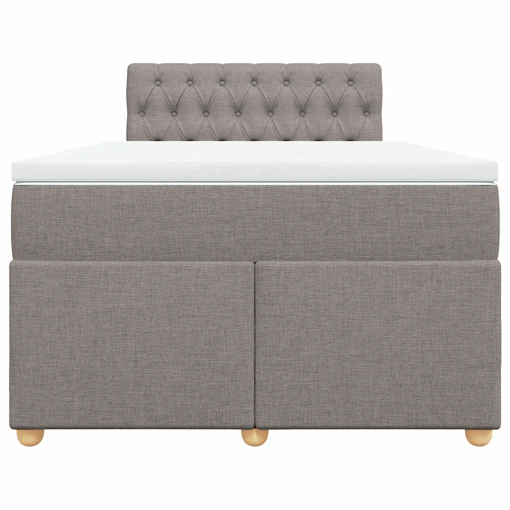 Sommier à lattes de lit avec matelas taupe 120x190 cm tissu - XIOS