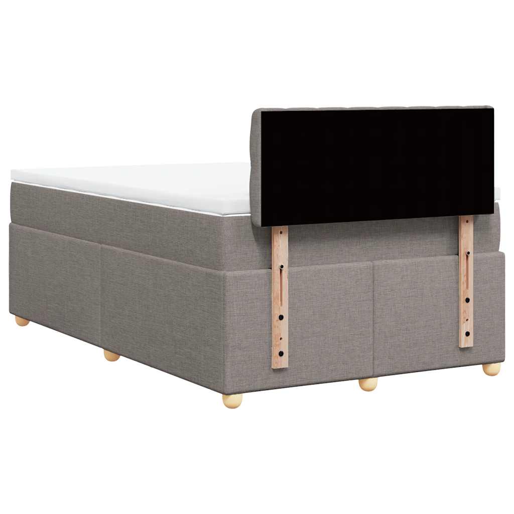 Sommier à lattes de lit avec matelas taupe 120x190 cm tissu - XIOS
