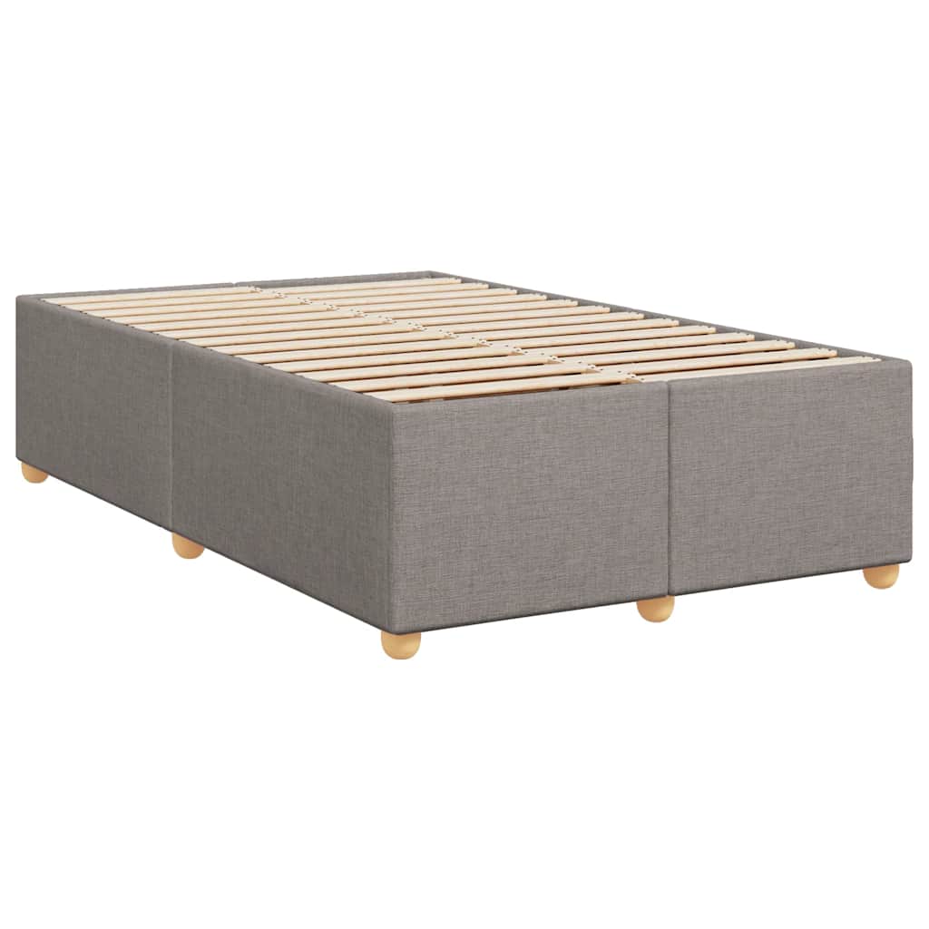 Sommier à lattes de lit avec matelas taupe 120x190 cm tissu - XIOS
