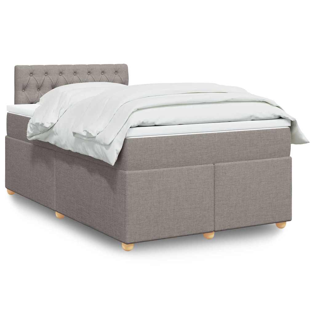 Sommier à lattes de lit avec matelas taupe 120x190 cm tissu - XIOS