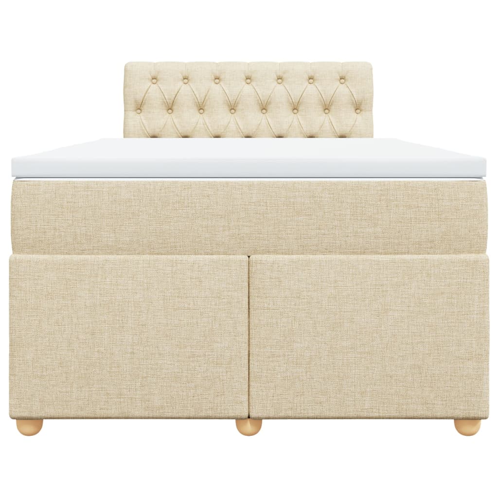 Sommier à lattes de lit avec matelas crème 120x190 cm tissu - XIOS