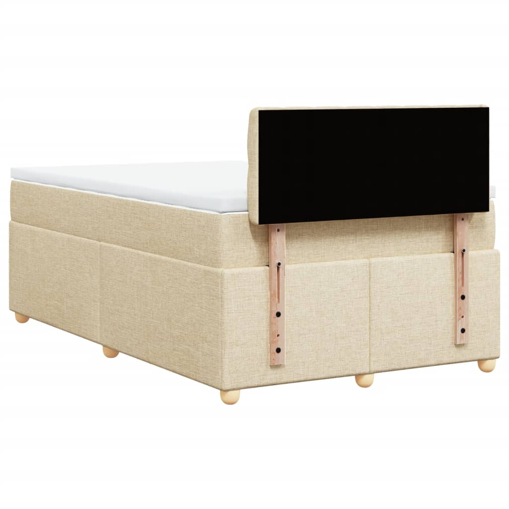 Sommier à lattes de lit avec matelas crème 120x190 cm tissu - XIOS