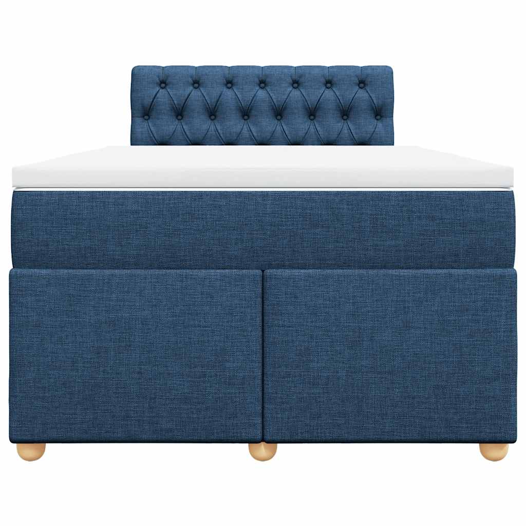Sommier à lattes de lit avec matelas bleu 120x190 cm tissu - XIOS