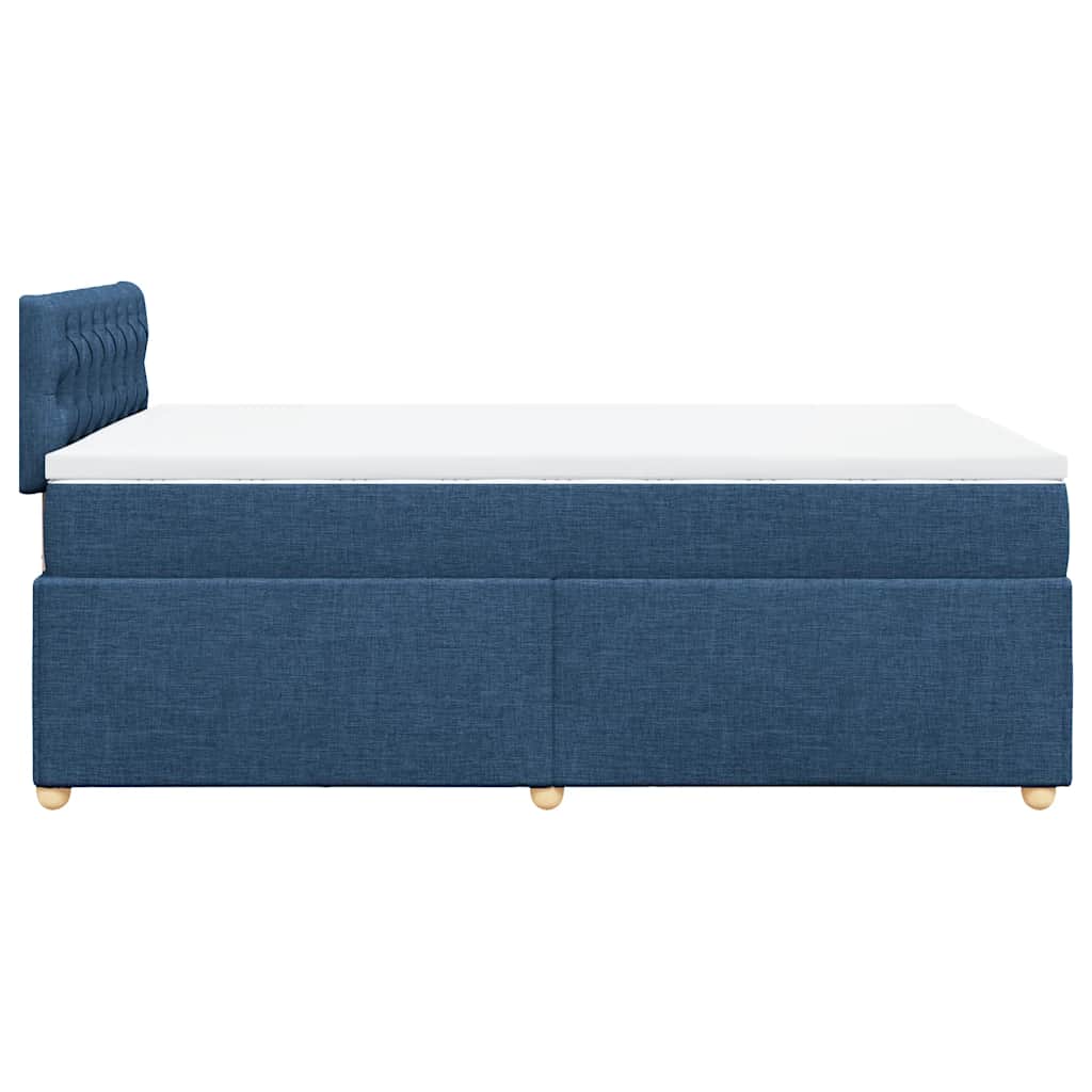 Sommier à lattes de lit avec matelas bleu 120x190 cm tissu - XIOS