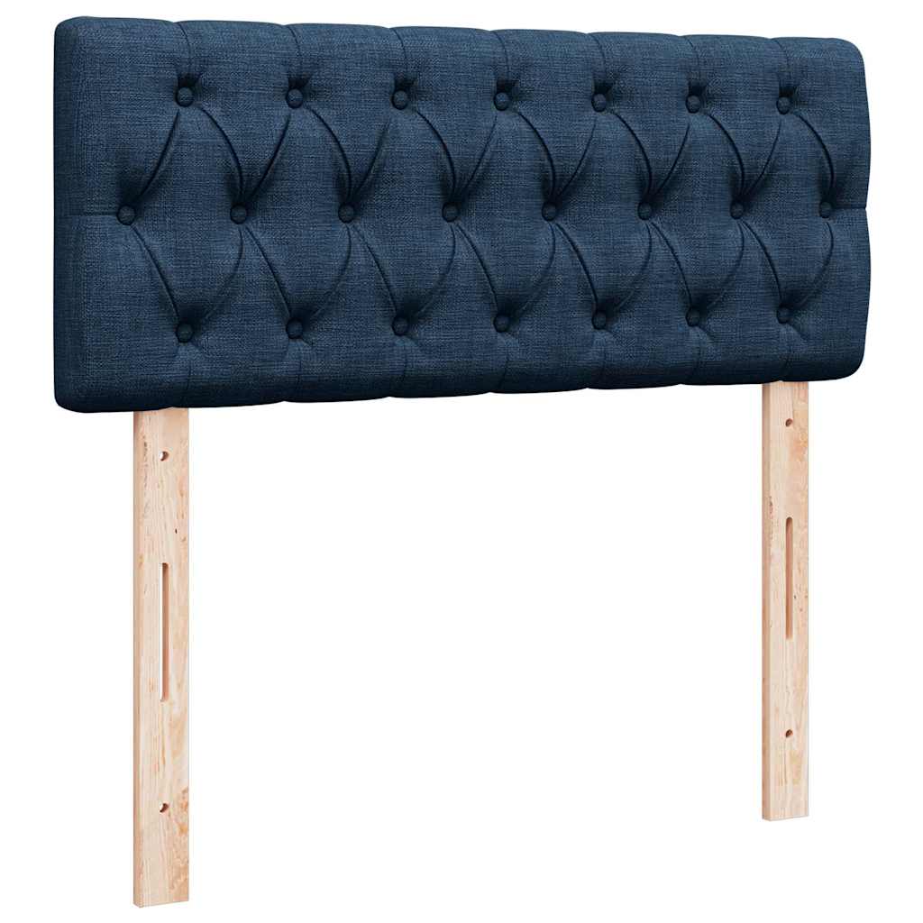 Sommier à lattes de lit avec matelas bleu 120x190 cm tissu - XIOS