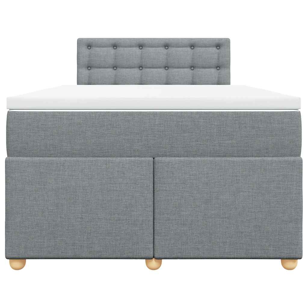 Sommier à lattes de lit et matelas gris clair 120x190 cm tissu - XIOS
