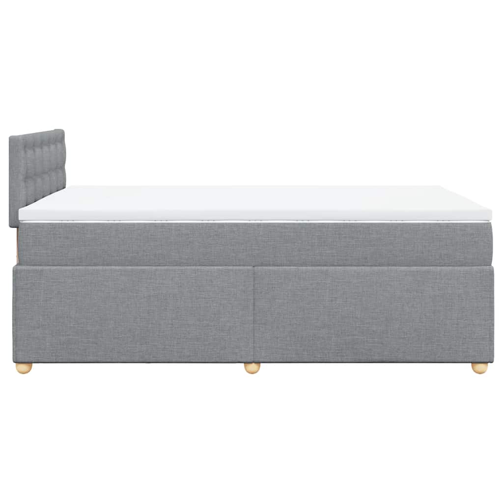 Sommier à lattes de lit et matelas gris clair 120x190 cm tissu - XIOS