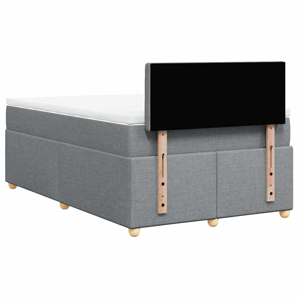 Sommier à lattes de lit et matelas gris clair 120x190 cm tissu - XIOS