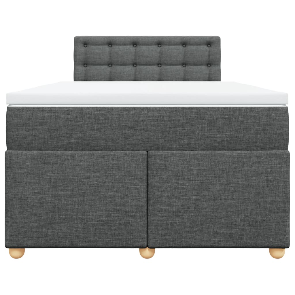 Sommier à lattes de lit avec matelas gris foncé 120x190cm tissu - XIOS