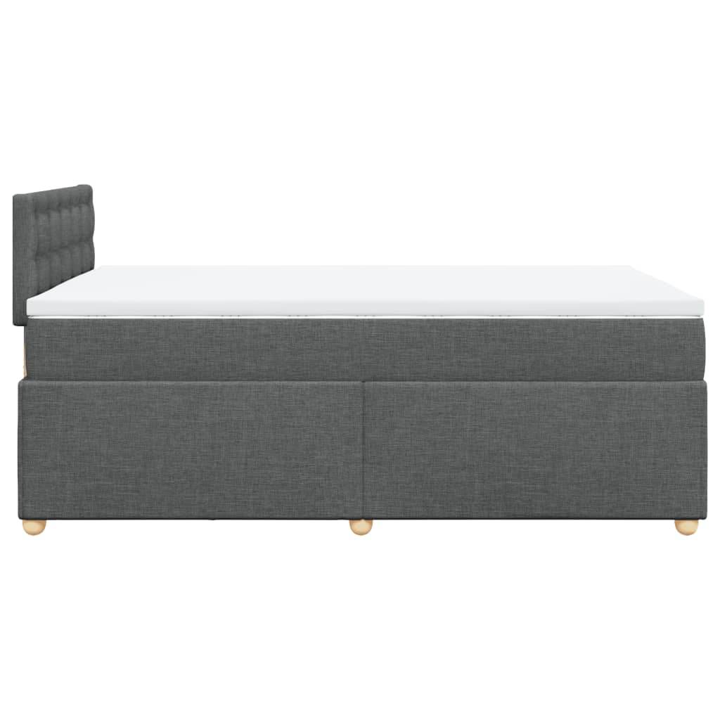 Sommier à lattes de lit avec matelas gris foncé 120x190cm tissu - XIOS