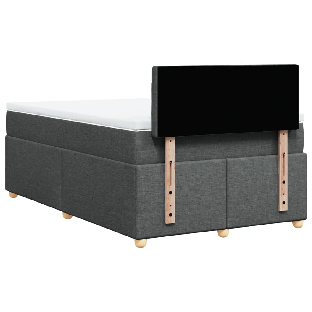 Sommier à lattes de lit avec matelas gris foncé 120x190cm tissu - XIOS