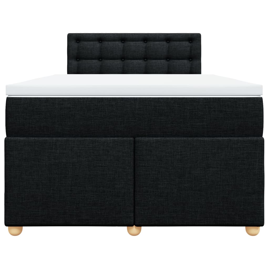 Sommier à lattes de lit avec matelas noir 120x190 cm tissu - XIOS