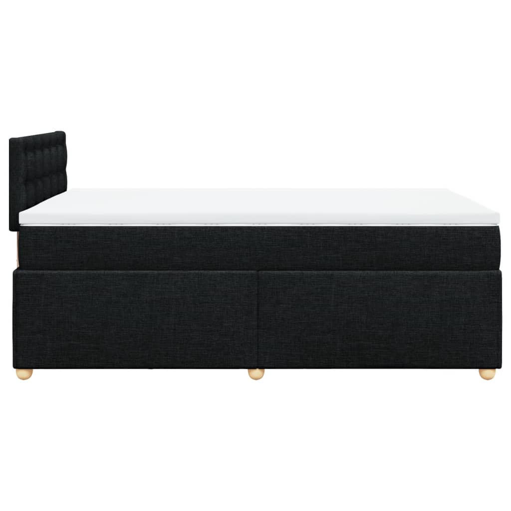 Sommier à lattes de lit avec matelas noir 120x190 cm tissu - XIOS