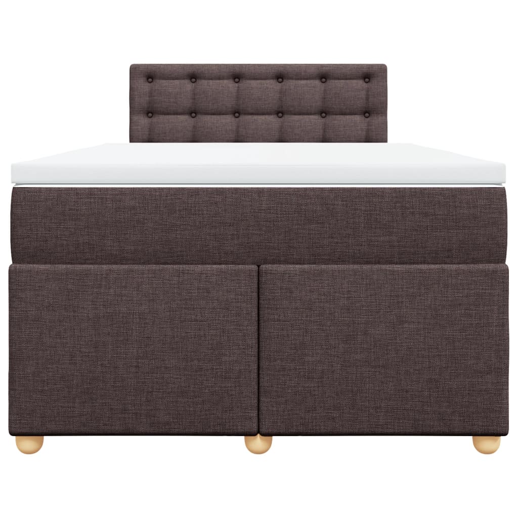 Sommier à lattes de lit et matelas marron foncé 120x190cm tissu - XIOS