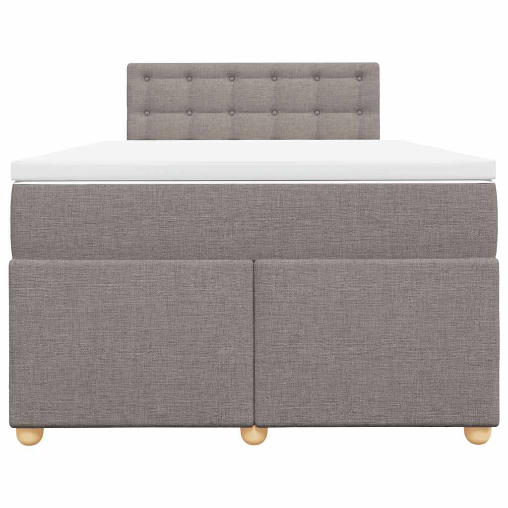 Sommier à lattes de lit avec matelas taupe 120x190 cm tissu - XIOS