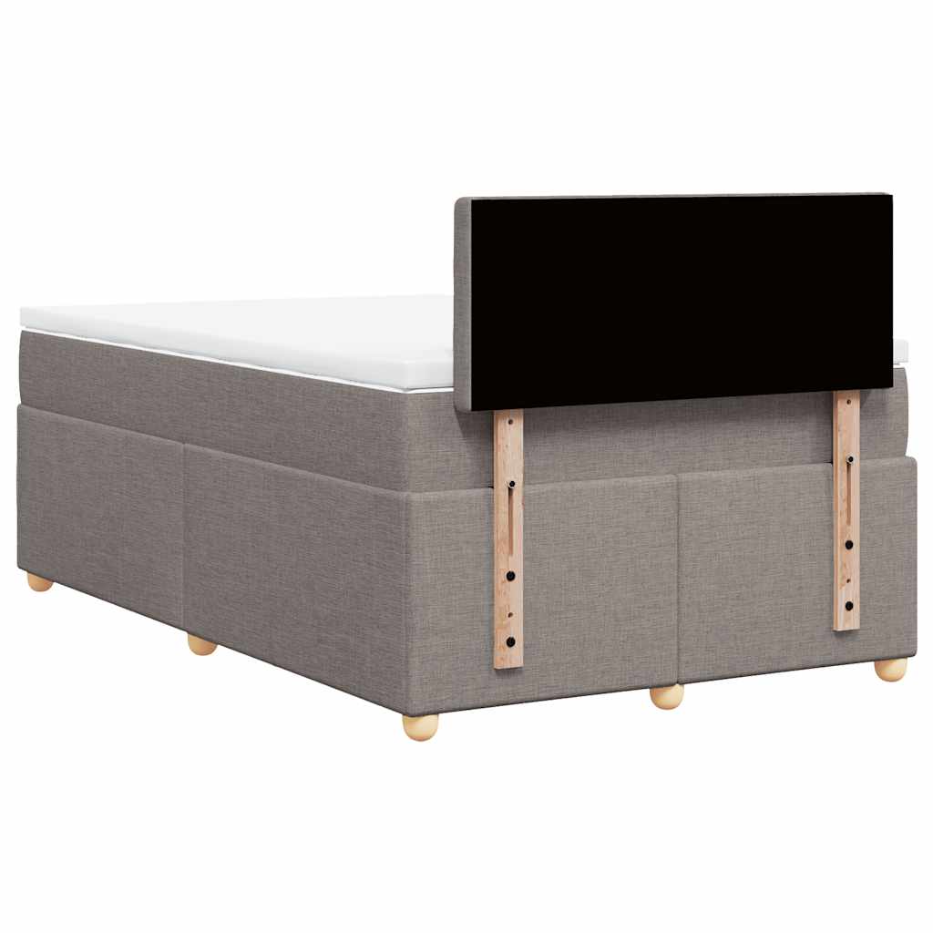 Sommier à lattes de lit avec matelas taupe 120x190 cm tissu - XIOS