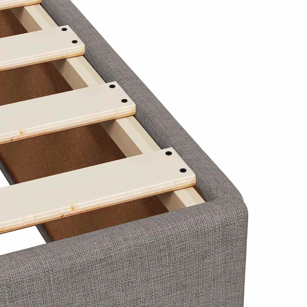 Sommier à lattes de lit avec matelas taupe 120x190 cm tissu - XIOS
